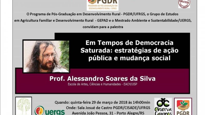 A palestra será ministrada pelo professor da USP Alessandro da Silva.