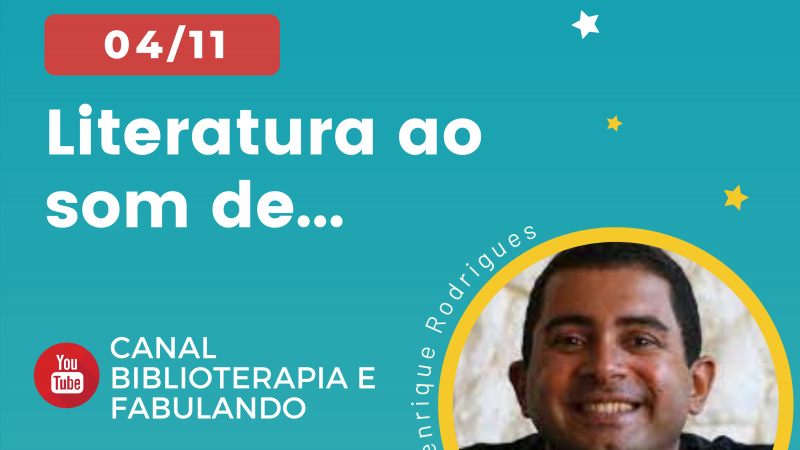 Card do encontro literatura ao som de..., em 04/11.