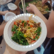 Arroz Carreteiro servido ao público