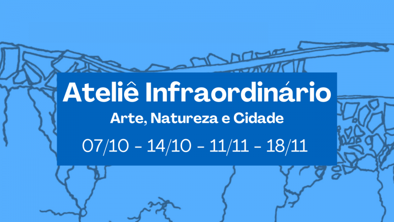Imagem em tons de azul com o nome do evento.