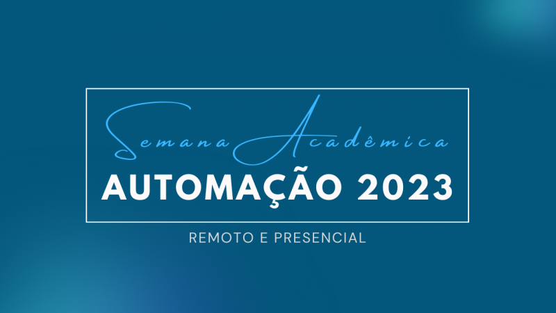 Nome do evento sobre fundo azul.