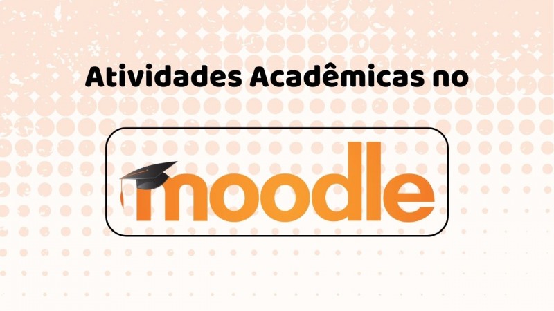 Logo do Moodle em laranja. Capelo na letra M.