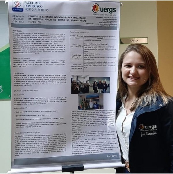 Apresentação do projeto da Empresa Júnior na Faculdade Dom Bosco, em Porto Alegre.
