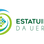 &Agrave; esquerda, o s&iacute;mbolo da Estatuinte em dois tons de azul claro e verde lim&atilde;o. Ele &eacute; composto por uma espiral aberta ascendente que forma uma mandala; ao centro, tem quatro elementos frente a frente que representam pessoas em uma mesa para debaterem e tamb&eacute;m remetem a pilares arredondados visto de cima. &Agrave; direita, l&ecirc;-se, em verde escuro, Estatuinte da Uergs.